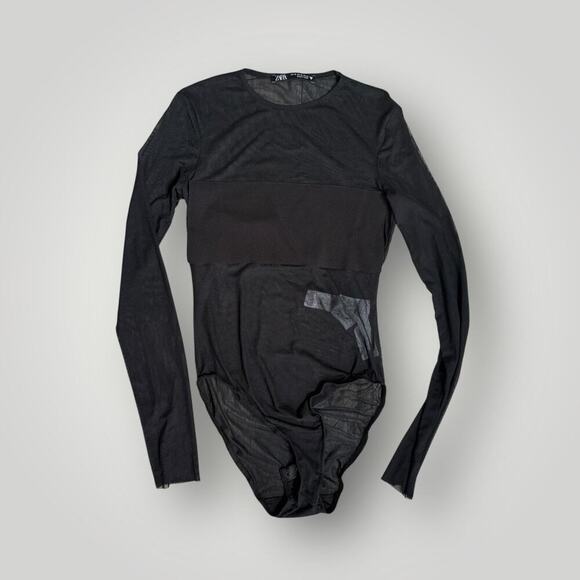 Zara Black Long Sleeve Bodysuit sz XS - Picture 1 of 4